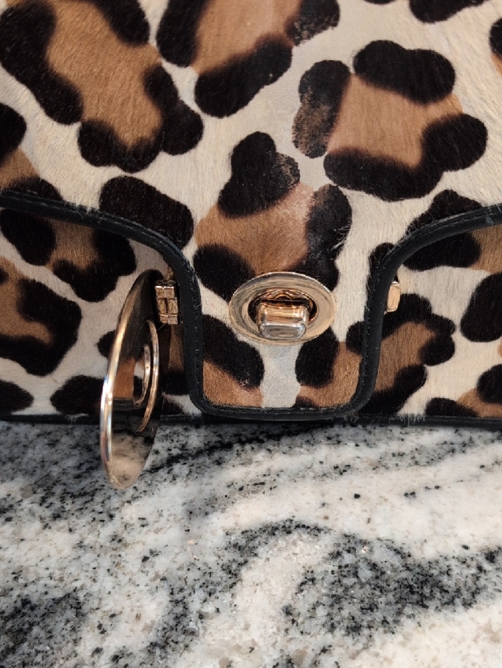 Coach Page Calf Hair Ocelot Print Crossbody Shoulder Bag - Picture 8 of 14